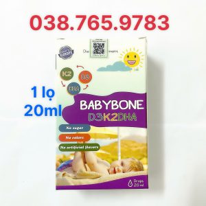 Vitamin D3k2dha Babybone 20ml D3 Hấp Thu Canxi Tối đa, Dha Phát Triển Trí Não, Tăng Chiều Cao Vượt Trội