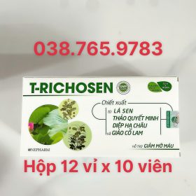 T Richosen Hộp 120v Tinh Chất Thảo Dược Trichosen Giúp Hạ Mỡ Máu, Giải độc Gan Và Giảm Cân Hiệu Quả