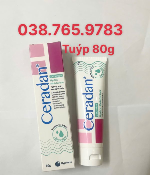 Ceradan Hydra Moisturiser Kem Dưỡng ẩm Cao Cấp, Hỗ Trợ Viêm Da Cơ địa Cho Mọi Lứa Tuổi Tub 80g ( Hàng Chính Hãng )