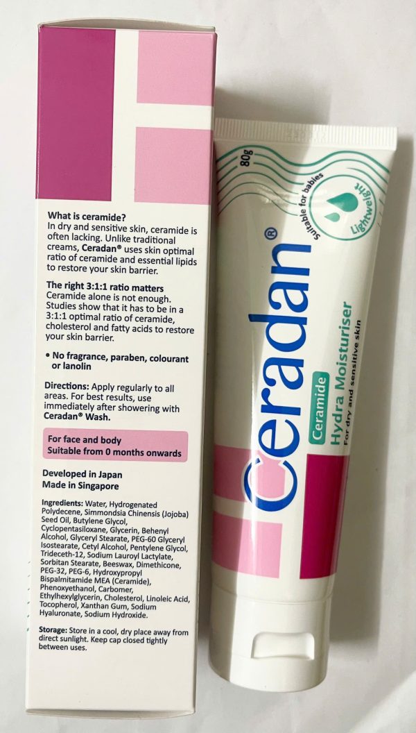 Ceradan Hydra Moisturiser Kem Dưỡng ẩm Cao Cấp, Hỗ Trợ Viêm Da Cơ địa Cho Mọi Lứa Tuổi Tub 80g ( Hàng Chính Hãng )