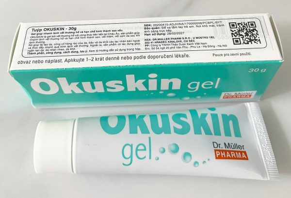 Okuskin Gel Tuýp 30g Bôi Vết Thương Hở Giúp Nhanh Lành Thương Ngăn Ngừa Sẹo, Rạn Da Chính Hãng Date Xa