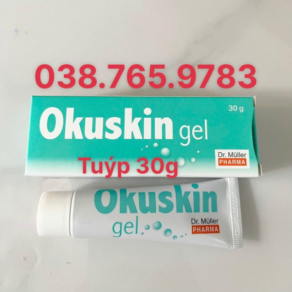 Okuskin Gel Tuýp 30g Bôi Vết Thương Hở Giúp Nhanh Lành Thương Ngăn Ngừa Sẹo, Rạn Da Chính Hãng Date Xa