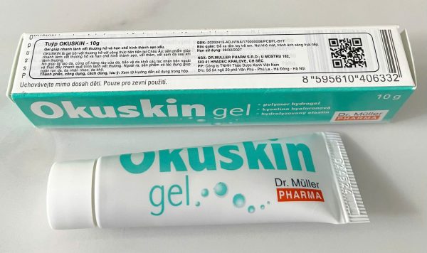 Okuskin Gel Tuýp 10g Bôi Vết Thương Hở Giúp Nhanh Lành Thương Ngăn Ngừa Sẹo, Rạn Da Chính Hãng Date Xa