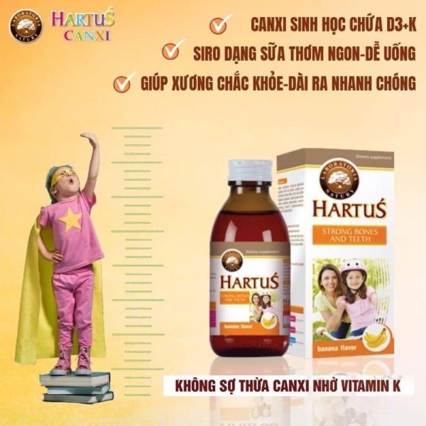 Canxi Cho Bé Hartus, Thêm D3 Và Vitamin K2,siro Hatus Cho Trẻ 4, 6 Tháng 1 Tuổi Tăng Chiều Cao Nhập Khẩu Từ Châu Âu