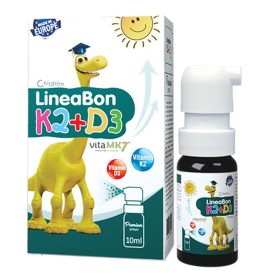 Lineabon Dạng Xịt Màu Xanh Bổ Sung Vitamin D3, K2 Giúp Hấp Thụ Canxi, Giảm Nguy Cơ Loãng Xương